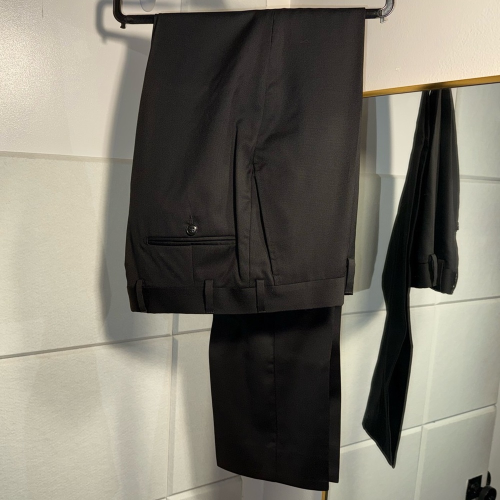 SUITSUPPLY Black Wool Brescia Trouser 30W